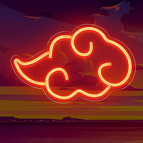 HOTUT Insegna al Neon LED, Led Neon Insegna Dimmerabile Alimentata a USB, Luce al Neon per Camera da Letto Sala Giochi Bar Decorazione per Feste, Segno di Nuvola, Luce Rossa