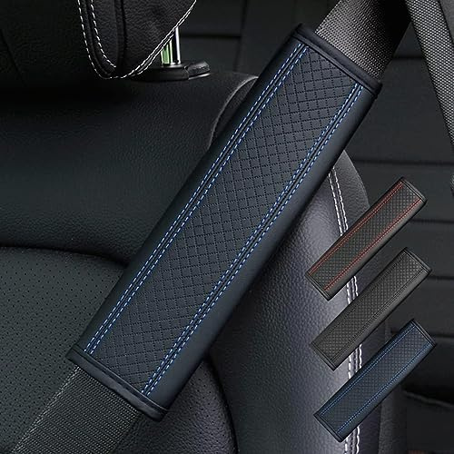 LOLUZ 2 Pièces Rembourrage De Ceinture De SéCurité pour B-M-W 3er E21 E30 E36 E46 E90 E91 E92 E93 F30 F31 F35 F34 G20 G21, Confort Ceinture Sécurité ÉPaule Pad Respirant Chaud Auto,Blue