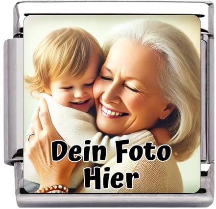 2Burned EU Italienisches Foto-Charm 9 mm für Armband Schmuck | Personalisierter Edelstahl Anhänger mit Bild | Kompatibel mit italienischen Charmsystemen | Geschenkidee italian charms