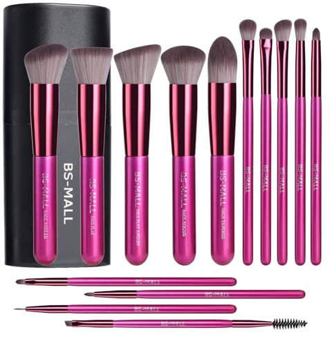 BS-MALL Makeup Brushes 14 pcs Makeup Tools Kit Premium Synthetic Powder Foundation Contour Concealers Lip Brushes with Makeup Sponge & Eyeshadow Applicator Kit