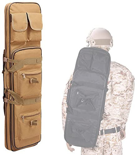 ANSNOW Soft Rifle-Case Waffentasche 33/39/47 Zoll Gewehrkoffer Taktischer Waffenkoffer Mit 4 Zubehörtaschen Gewehrtasche Für Jagd, Schießstand, Sport, Lagerung Und Transport/Khaki/100 cm