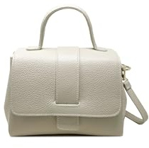 Chicca Borse Borsa a Mano Elegante con Tracolla da Donna in Pelle (Latte)