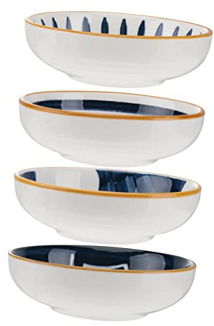 ABOOFAN 4pcs Underglaze Sauce Dish Round Seasoning Dishes Ceramics Food Sauce for Sushi Bowls Appetizer Plates in Kitchen Dining Scenario