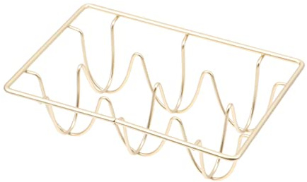 UKCOCO Soporte Para Huevos De Hierro Dorado Rejilla Organizadora Segura Para Cocina y Nevera Almacenamiento Práctico y Decorativo Para Huevos Comedor y Hogar