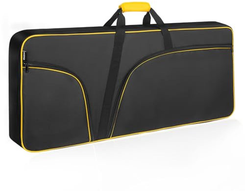 MUZTOP Keyboard-Tasche mit 61 Tasten, strapazierfähiges 600D-Nylon-Oxford-Gewebe, für elektrische Keyboard, Klavier, Gigbag, 12 mm dick, gepolsterte Hülle