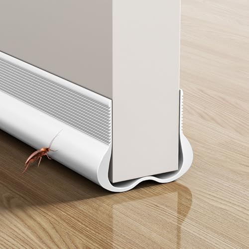 Boudin De Porte, Bas de Porte Isolant, Le Joint de Porte, Isolant Phonique Thermique Bande d'étanchéité Anti Bruit Poussière Stop à l'air Froid Anti Souris Fourmi Cafard Insectes(Blanc)