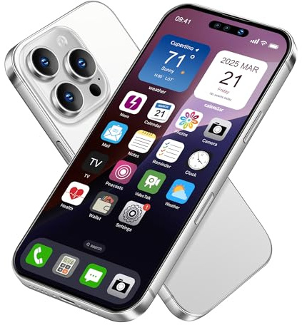 Without Logo Non-working Phone Dummy Display Model Pretend Phone toy for Phone 16 Pro max 6.8 inches - Silver Colorscreen