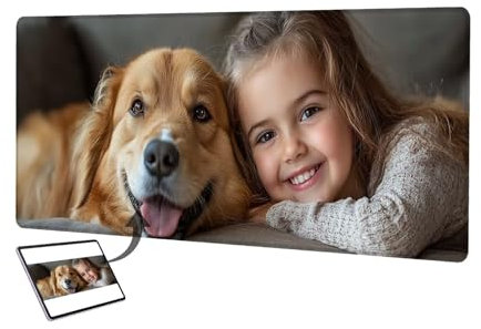 Personalisiertes Mousepad mit Foto, 1200x600mm Gaming Mauspad Personalisiert, Mauspad Selbst Gestalten, Schreibtischunterlage mit rutschfeste Unterseite, Personalisierte Geschenke für Gamer, Büro O-8