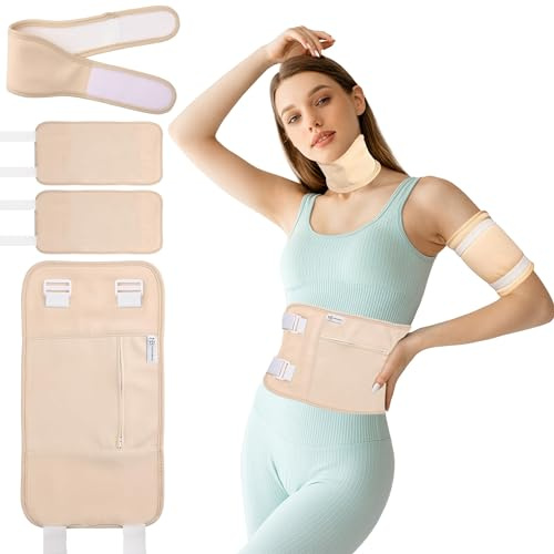 NovaBeau Rizinusöl Pack für Bauch und Taille – Rizinusöl Wrap Für Leber Entgiftung und Reinigung – Rizinusöl – Hilfe bei Verstopfung – Wiederverwendbar – Hautfarbe – Körperöl