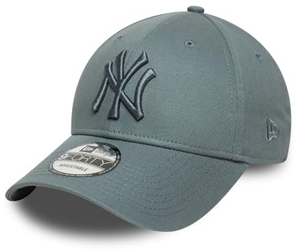 New Era 9Forty Yankees Essential Cap Basecap Baseballcap Curved Brim MLB NY York Damen/Herren - Metallschnalle, mit Schirm Frühling-Sommer Herbst-Winter Frühjahr Sommer Herbst Winter - One Size grau