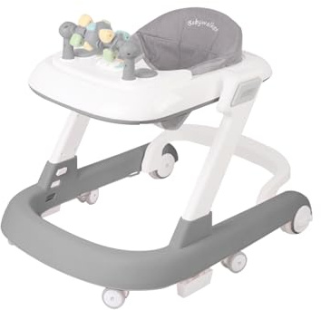 2-in-1 Lauflernhilfe für Babys mit abnehmbarer Stromversorgungsplatte und Musiktablett (ohne Batterie), faltbarer Aktivitäts-Tracker für Jungen und Mädchen von 6-18 Monaten