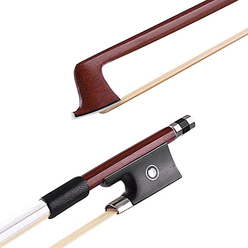 Violin Bogen 4/4 Konzert Ipe Holz Ebenholz Frosch mit Premium Rosshaar für professionelle Auftritte – Ausgeglichener Geigenbogen, Pernambuco Alternative, Full Size für Solisten und Orchester