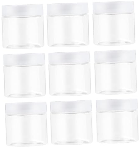 Ambiance Noël Pot à Cosmétiques Transparent 60ml Plastique Lot 12 | Bocal Vide, Joint Étanche Anti Fuite, Rechargeable, pour Loisirs Créatifs et Produits Capillaires