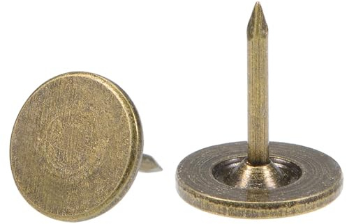 TOP-VIGOR 30 st platta huvuden i brons fästen, kraftiga tryckstift, 11 x 13 mm dekorativa tumspetsar för vägg, korkbräda, möbler och anslagstavla