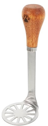Cabilock Manual Potato Masher Acacia Wood Handle, Stainless Steel Food Crusher for Mashed Potatoes and Vegetables, Baby Food and Baking Use, Kitchen Tool