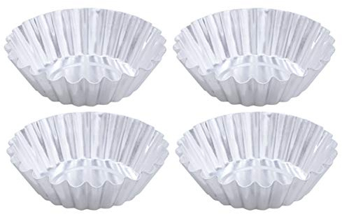 LABRIMP 10pcs Flower Shape Egg Tart Moulds Reusable Muffin Baking Cups Easy Clean Tartlets Pans