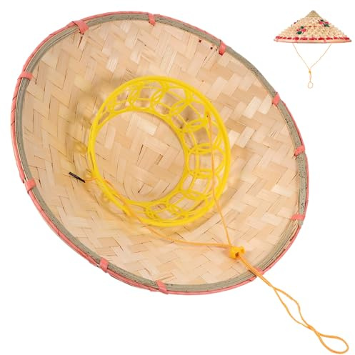 Gatuida Chapeau De Bambou Chinois Tissé Main Accessoire Costume Léger Et Respirant Pour Danse Et Cosplay Prop Scène Garçon Fille