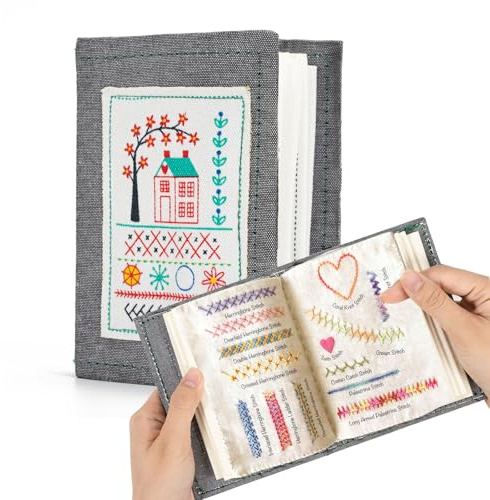 Libro da ricamo fai da te, set di motivi di ricamo fai da te, set di ricamo per adulti, libro da ricamo fai da te, libro di punti ricamo con 86/128 suggerimenti per cucire per principianti, regalo di