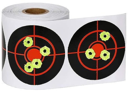 GearOZ Splatter Target Stickers, 3 Inch Reactive Paper Targets, 250 Pcs Adhesive Shooting Targets with Fluorescent Yellow Impact for BB Gun, Pellet Gun, Airsoft, Rifle Shooting Practice