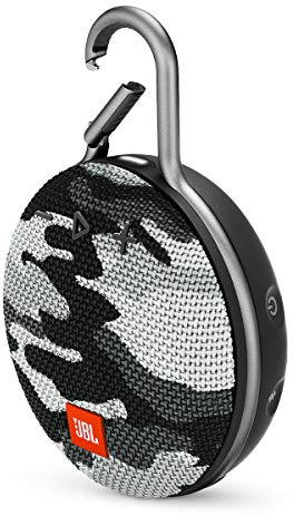 JBL Clip 3 Enceinte Bluetooth étanche, durable et portable - Jusqu'à 10 heures de lecture - Comprend un haut-parleur antibruit et un streaming sans fil (Camouflage noir)