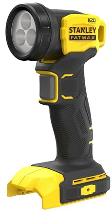 Stanley FatMax Akku-Arbeitslampe SFMCL020B (kompakt, robust und leicht, mit vertikal schwenkbarem Kopf, 3 LEDs mit 140 Lumen, sicherer Stand, Lieferung ohne Akku und Ladegerät)