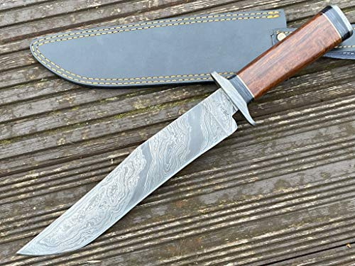 Perkin Damastmesser Jagdmesser mit Scheide - BEK99