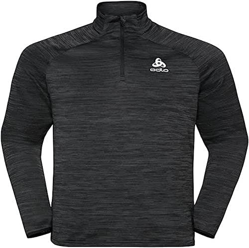 Odlo Laufshirt Herren Langarm Essential Thermal I Sport Shirt Männer I Sport Oberteil I Midlayer I Fitness Shirt