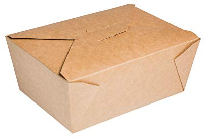 Paperlynen 50 pz Scatole alimenti in cartone per asporto, Scatola per biscotti e dolci in carta kraft, contenitori alimentari insalata e cibi cotti 20x14x9 cm