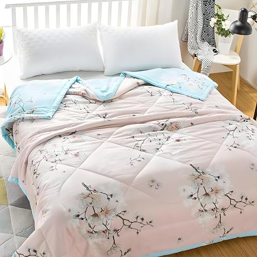 FANSU Tagesdecke 170x200 Bettüberwurf, Mikrofaser Pflaumenblüten-Thema Bettdecke, Doppelbett Einselbetten Gesteppt Bettwäsche Baumwolldecke für Decke Sofa überwurfdecke Bet