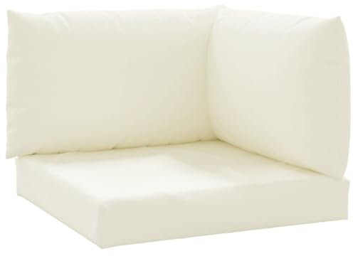 vidaXL Cojines para Sofá de Palets 2 Piezas Asiento Silla Respaldo Jardín Patio Balcón Terraza Exterior Suave Cómodo Decoración Tela Blanco