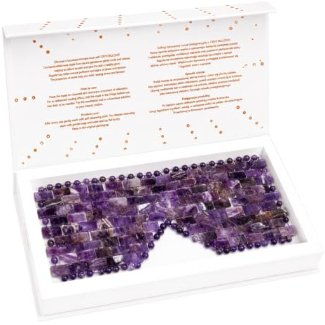 CRYSTALLOVE Amethyst Gesichts- und Körpermaske – Kühlende Augenmaske gegen Schwellungen & Augenringe – Anti-Aging Beauty Tool für Entspannung, Meditation & strahlende Haut
