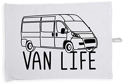 Hippowarehouse Van Life Tea Towel Eco Printed Dish Cloth Kitchen accessory 50cmx70cm 100% Cotton