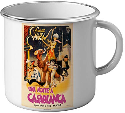 Fabulous Metallbecher Altes Italienisches Film-Plakat eine Nacht in Casablanca Retro Cinema Weinlese