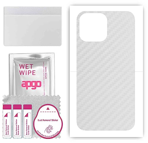 apgo Rückseite Schutzfolie, Skin, kompatibel mit Apple iPhone 13 Pro Max, Hinten Displayschutzfolie aus Vinylfolie, kratzfest, einfache Montage - Transparenter Kohlenstoff