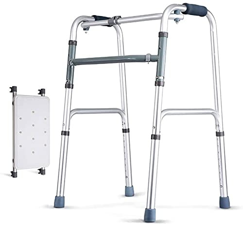 Rollator Walker Seniors Indoor Rollator Lightweight 2.5kg Foldable Adult Seniors Rollator Assistive Walkers Climbing on The Downhill Walking Fram Aid 4 Leg Crutch|Aluminum Alloy | Adjustable Height 75