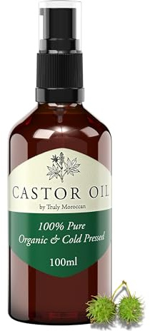 Organic Castor Oil | Pure Cold Pressed for Eyebrows, Eyelashes, Hair Growth, Nails & Skin (100ml) Hexane Free
