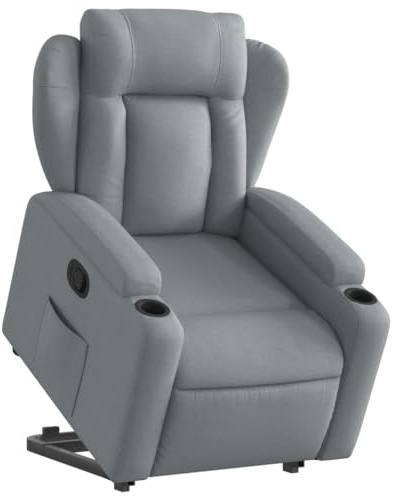 vidaXL Reclinerfåtölj med uppresningshjälp ljusgrå tyg, fåtölj, fåtölj med uppresningshjälp, reclinerstol, fåtöljer, fåtöljer med uppresningshjälp