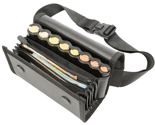 Monepass - Bolso de Camarero de Lujo 100% Vegana en Lona Ultra-Fibra de Alta Resiliencia - Cambiador de Monedas Euro - Cierre Magnético HD - Garantizado sin Piel Animal