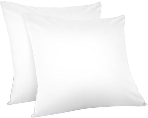 Warmstar Kissenbezug 40x40 Baumwoll Weiß 2er Set,100% langstapeligeer Baumwolle kissenbezüge 600er Fadenzahl Satinbindung Ultra weich atmungsaktiver Umschlag Kissenbezug für Kissen 40x40cm
