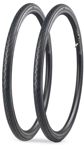 MEGHNA 2 neumáticos de bicicleta de carretera, 700 x 35 c, 37-622, con protección antipinchazos, 3 mm, neumáticos de alambre para bicicleta de carretera/bicicleta híbrida (negro completo, 700 x 35 c)