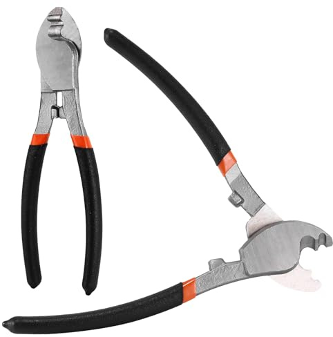 6 Inch High Lever Cable Cutter, Heavy Duty Stainless Steel Wire Rope Cutter, Hand Tool Cutting Tool for Aluminum, Copper, Audio Wire, Communication Cable, Industrial Tools (Black)