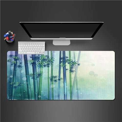 QiHon Tapis de Souris XXL Bambou Grand Tapis de Souris Gaming 1200x600x3mm Résistant à Usure Lavable Tapis de Bureau antidérapant Convient pour Les Jeux, la Maison et Le Bureau