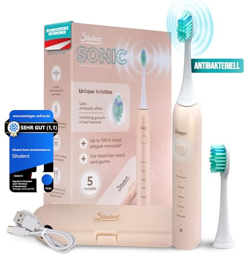 Silodent brosse à dents sonique | Têtes de brosse à dents à poils antiseptiques pour brosse à dents premium Midnight Blue avec 5 programmes | Têtes de brosse compatibles avec Philips Sonicare