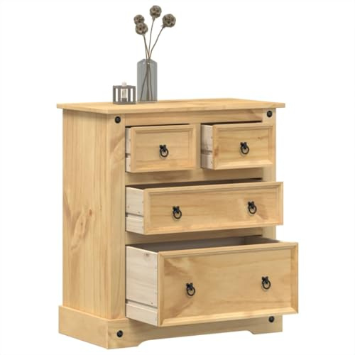JUDYY Kommode Corona 80x43x91 cm Massivholz Kiefer, Kommode, Komodenschrank, Schubladenelement, Schreibtisch Schrank, Kosmetikschrank, Kleine Schrank, Schubladenkommode - 4005670