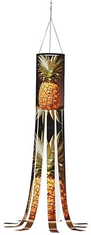 WCXTHGFA Windsack mit Ananas-Malerei, vielseitig, charmante Outdoor-Dekoration für Herbst, Erntedankfest, Winter