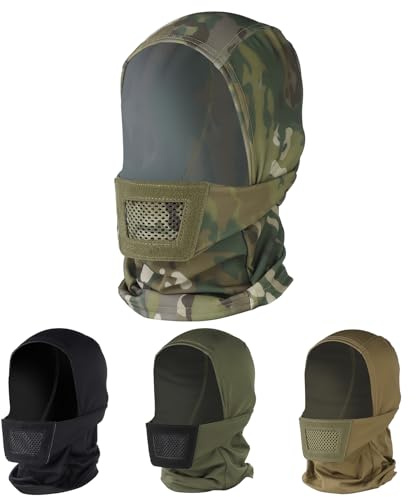 Qavctw taktische Balaclava Maske Vollgesicht Airsoft Maske mit Mesh Mundschutz Leicht atmungsaktiv für Airsoft Motorrad Snowboarding Outdoor Sports