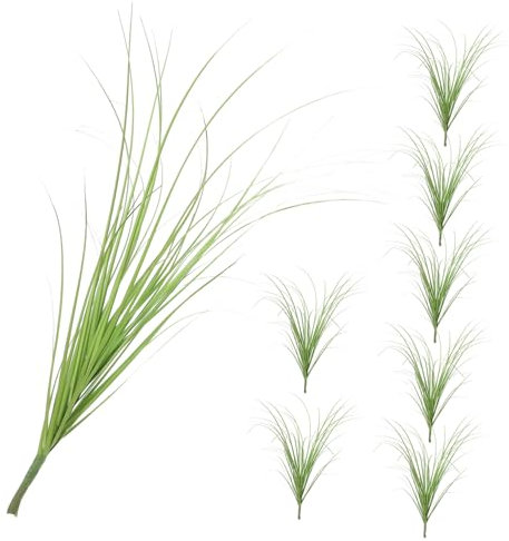 GARVALON Artificial Reed Grass Faux Plants 40cm Greenery Decorative Fake Grass Indoor Home Décor 8pcs Simulation Plant for Living Room Garden Arrangement