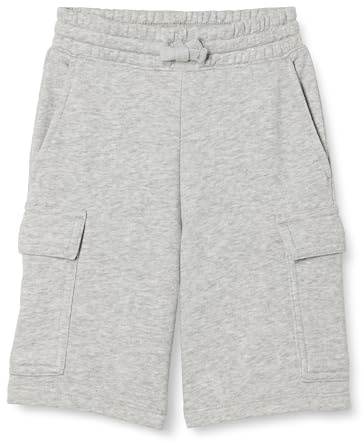 Amazon Essentials Pantalones cortos deportivos tipo cargo de felpa Niño, Gris Claro Mezcla, 11-12 años