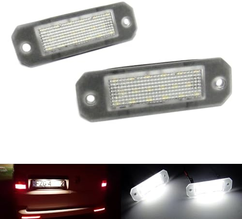 RZG 2x LED Kennzeichenbeleuchtung weiß für Transporter V T5 T6 Multivan Caddy III IV Jetta III Passat B5.5 Superb I