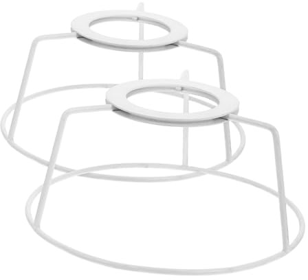 DECHOUS Lampenschirmgestell Weiß aus Eisen 2 Stück E27 Selbstgemacht Vielseitig Einsetzbar Leicht zu Reinigen und Pflegen für Tischlampen und Pendelleuchten
